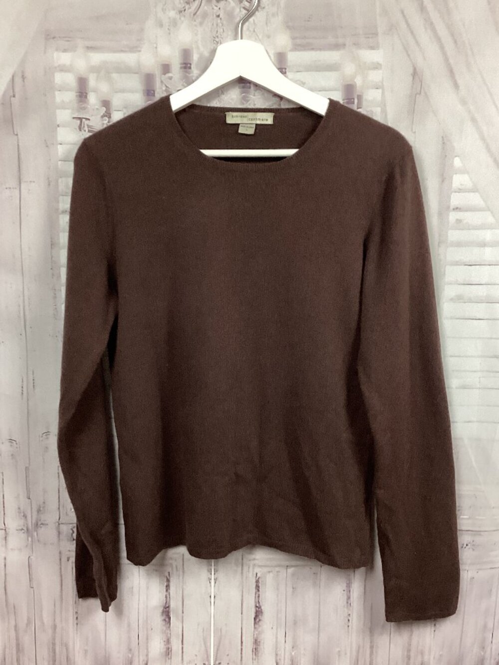 Kinross Cashmere Sweater Brown Crewneck L